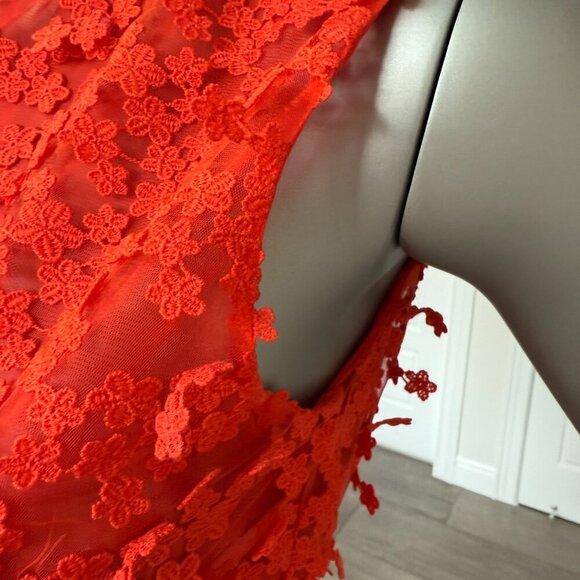 Cynthia Rowley sleeveless lace midi dress Red Size 6 NWT - Picture 8 of 10